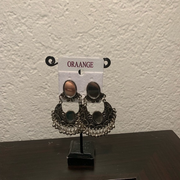 Indian style mirror earrings - Picture 3 of 8